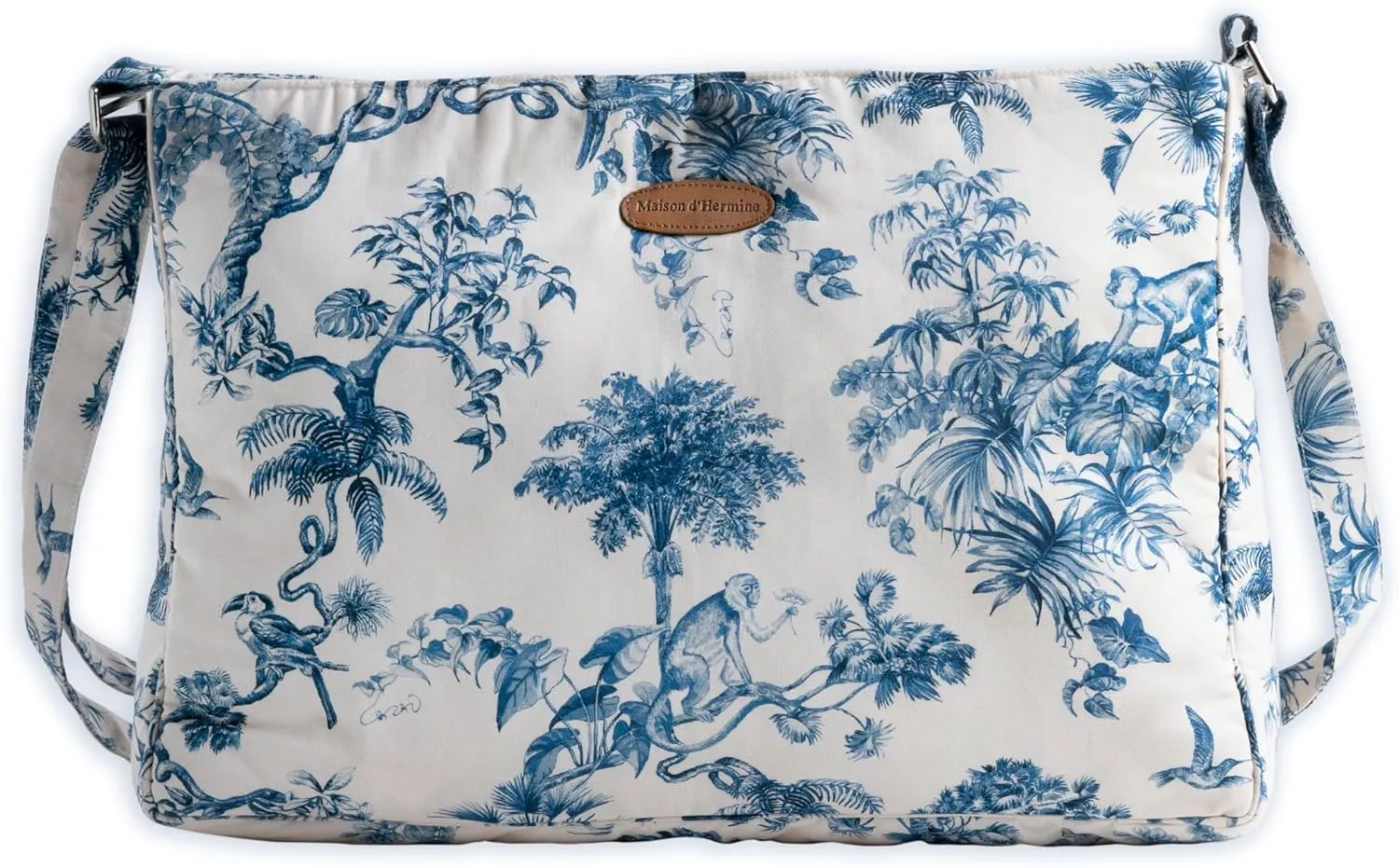Maison d' Hermine Hand Bag Cotton Adjustable Shoulder Strap Cross Body Bag Tote purse with Zippered & Slip Pockets