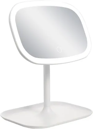Makeup Mirror Compact Mirror Cosmetic Mirror Desktop LED Light Vanity Mirror Fill-in Light Women's Mirror Portable Beauty Mirror Can Rotate 180° Vanity Mirror Make up Mirror