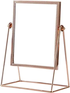 Makeup Mirror, Desktop Vanity Mirror, Home Metal Square Mirror. Living Room Bathroom