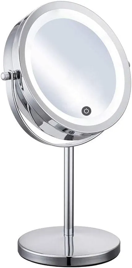 Makeup Mirror with Dimmable Lights, 5X Makeup Mirror with Lights and Magnification,Touch Sn, Double Side Vanity Mirror