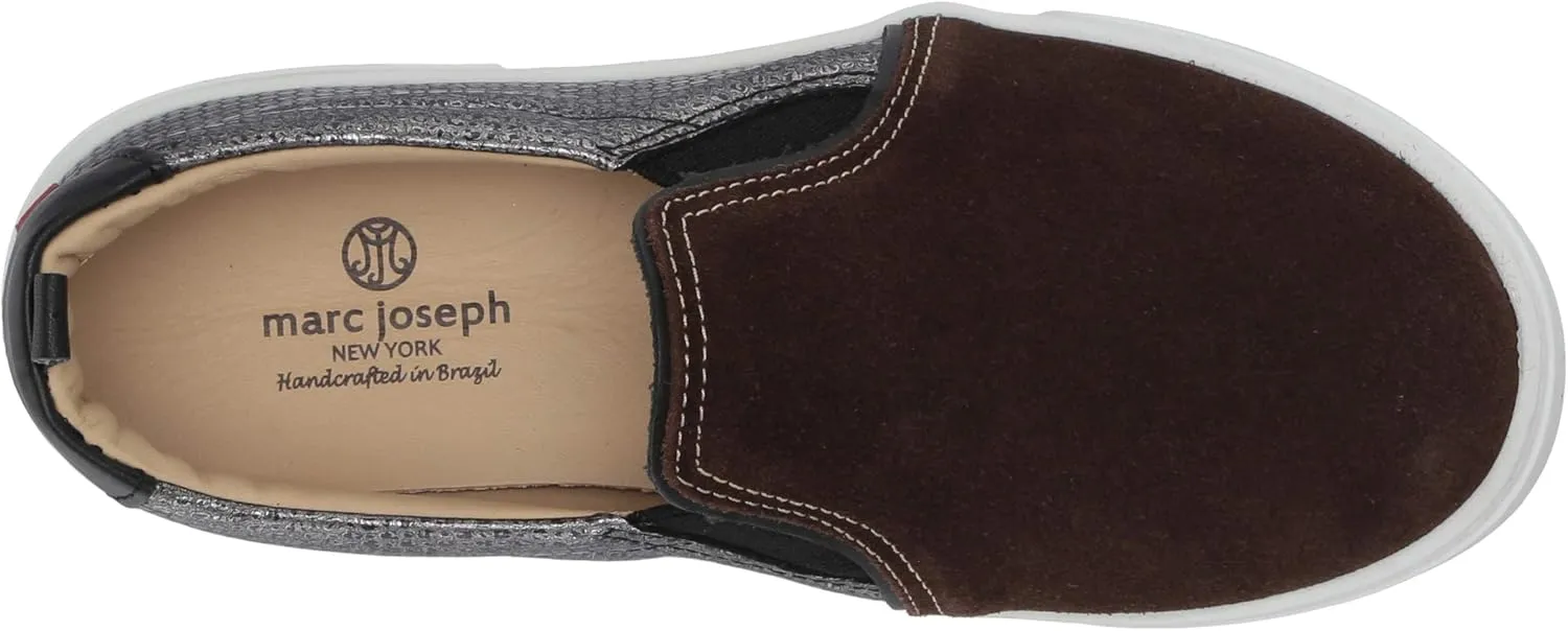 Marc Joseph New York Unisex-Child Kids Boys/Girls Leather Made in Brazil Luxury Suede Slip on Sneaker