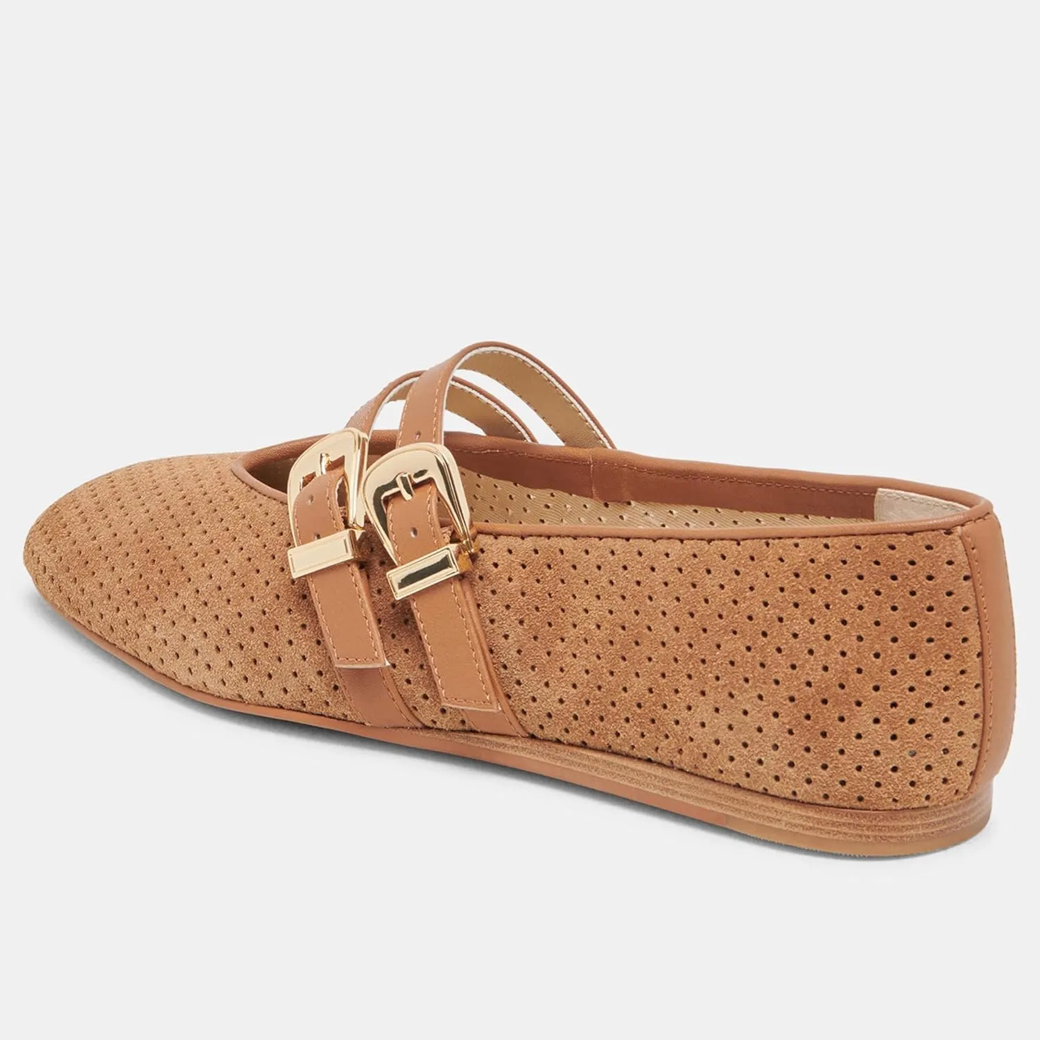 Mary Jane Flats for Women Woven Raffia Round Toe Ballet Flat Comfortable Walking Ballerina Shoes with Double Buckle Strap