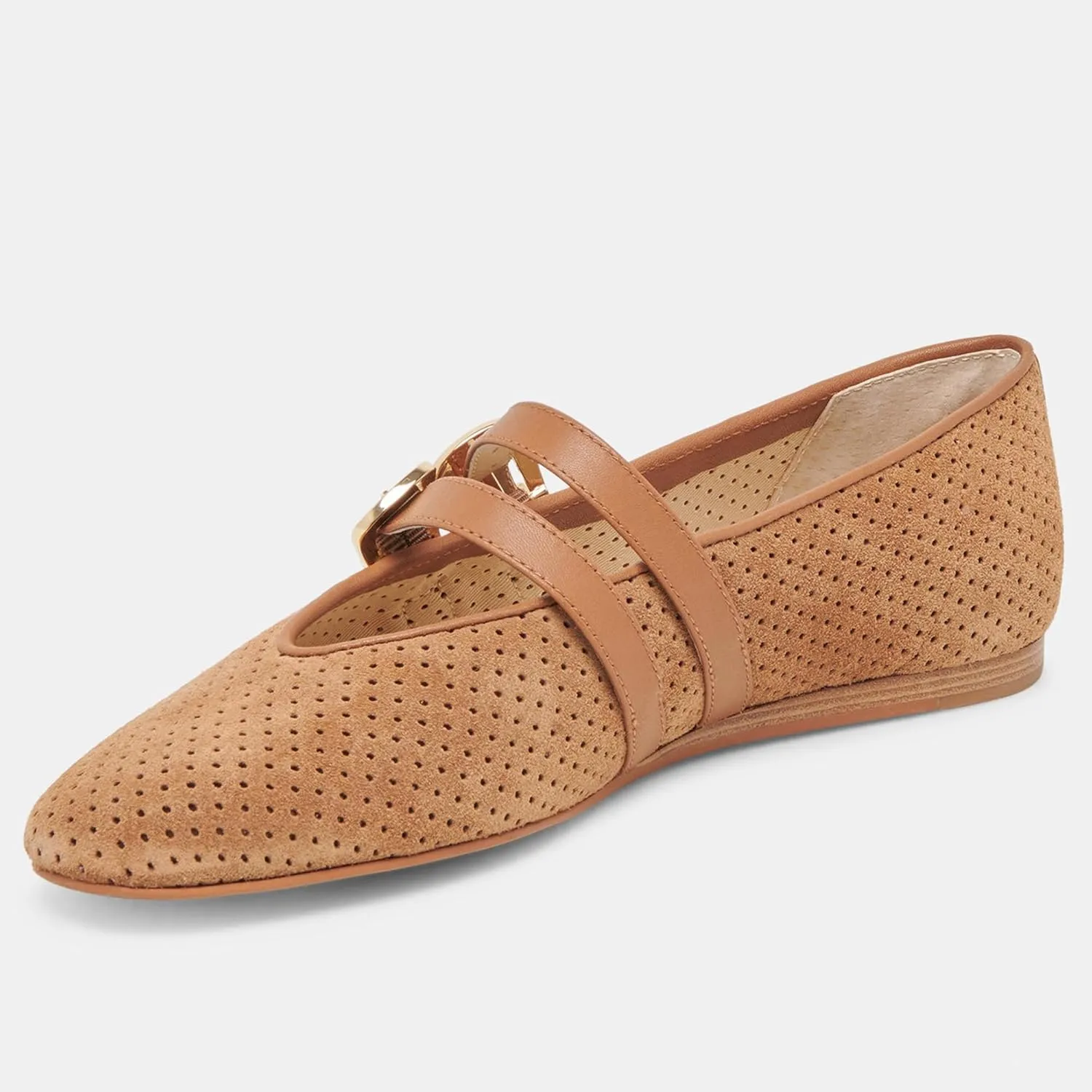 Mary Jane Flats for Women Woven Raffia Round Toe Ballet Flat Comfortable Walking Ballerina Shoes with Double Buckle Strap