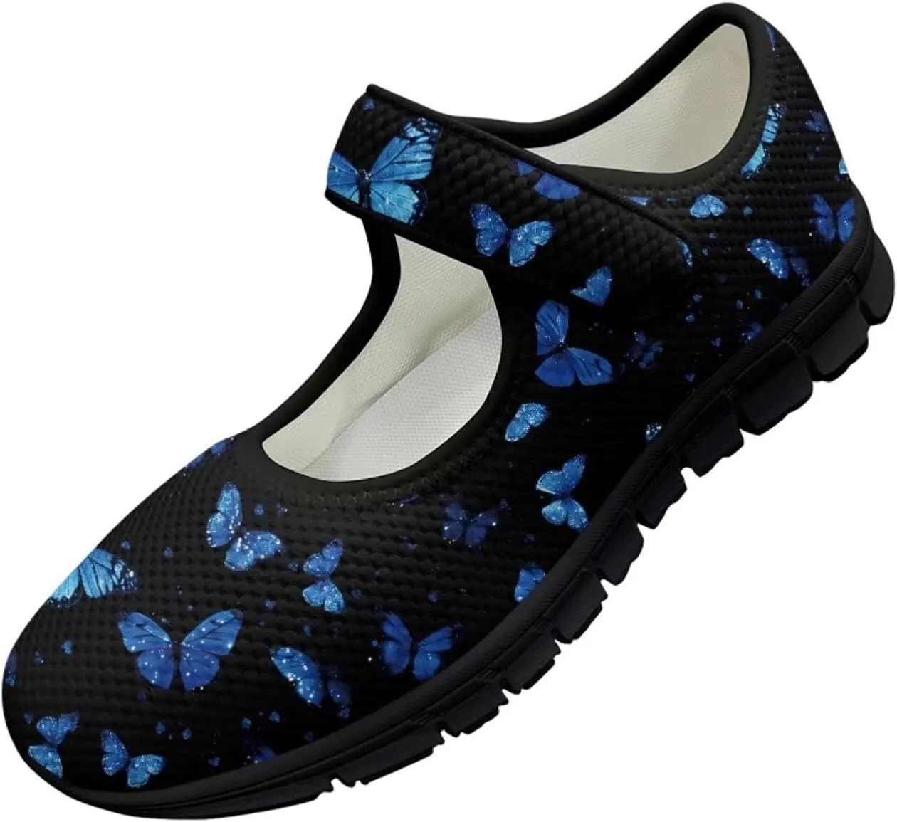Mary Jane Sneakers Women's Walking Shoes Stylish Lady Breathable Adjustable Working Flat Shoes