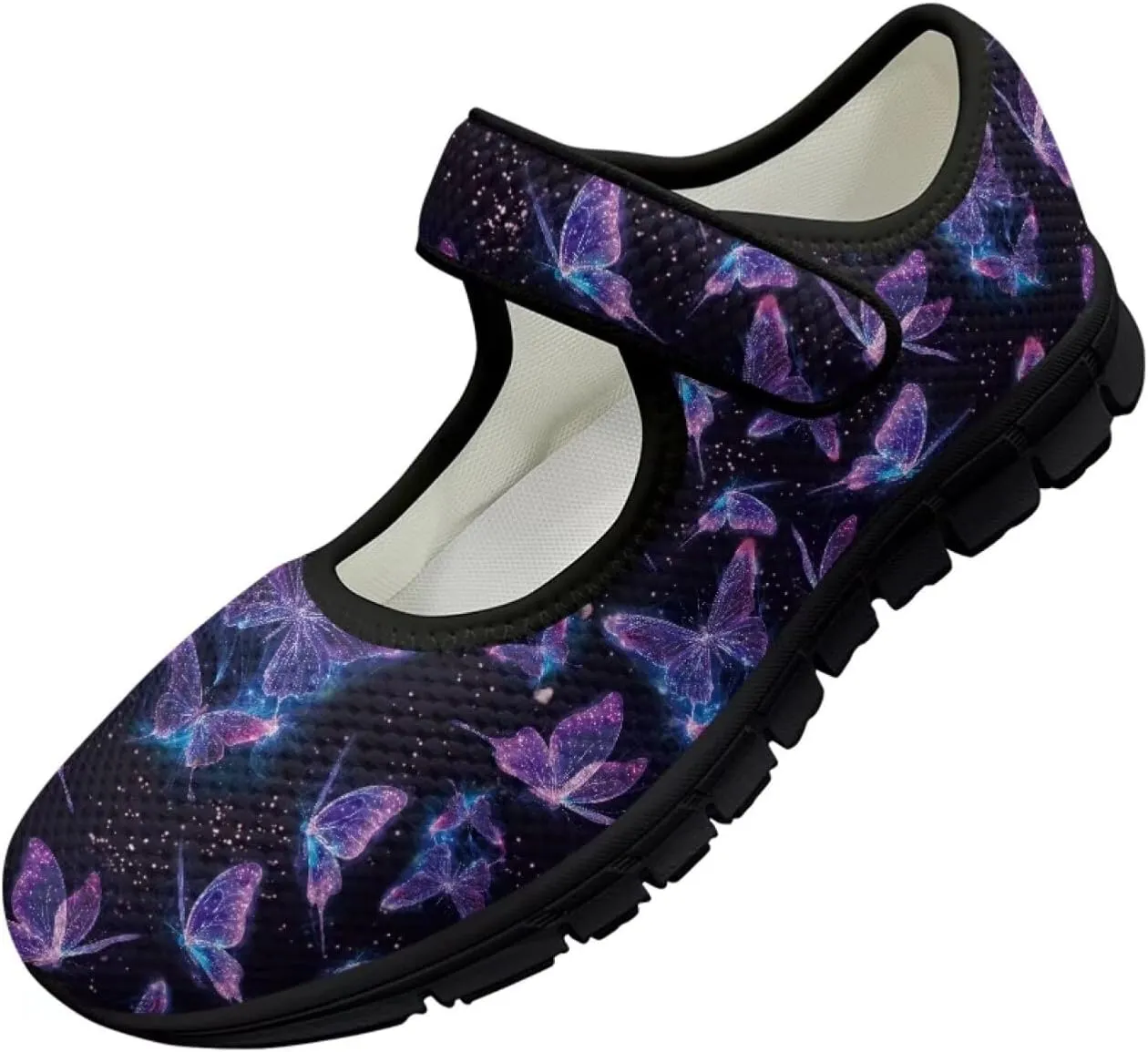 Mary Jane Sneakers Women's Walking Shoes Stylish Lady Breathable Adjustable Working Flat Shoes