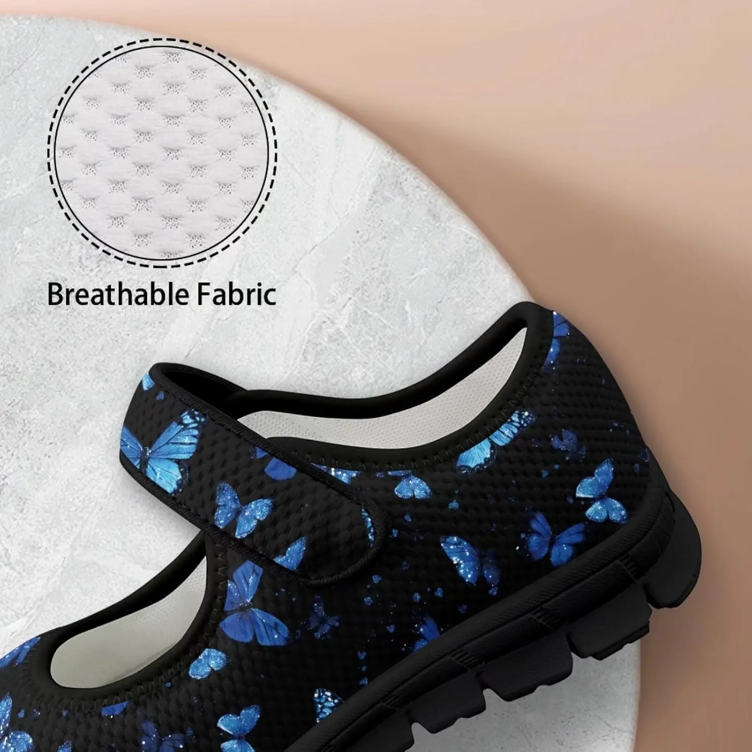 Mary Jane Sneakers Women's Walking Shoes Stylish Lady Breathable Adjustable Working Flat Shoes