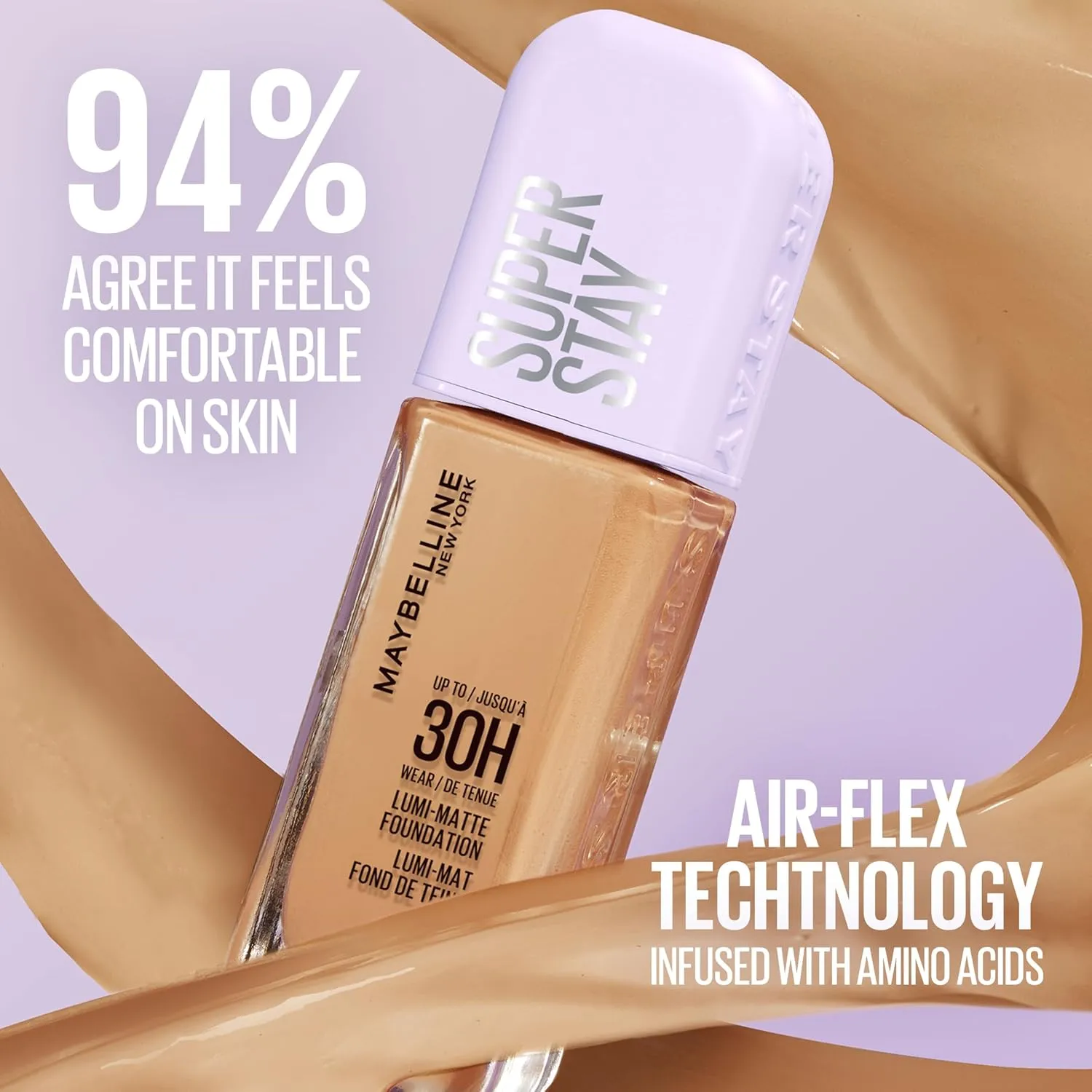 Maybelline Super Stay Lumi-Matte Foundation, Lightweight and Buildable Full Coverage Foundation Makeup For Up To 30HR Wear, 112, 1 Count