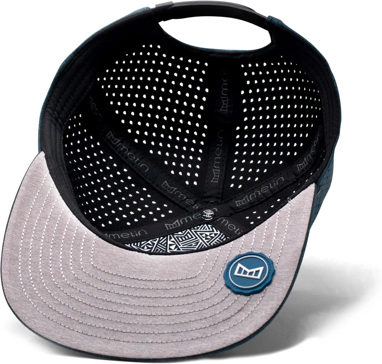 melin Trenches Icon Hydro, Performance Snapback Hat, Water-Resistant Flat Bill Caps for Men & Women, Golf, Running or Workout