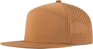 Men Flat Brim Adjustable Performance Hat Snapback Laser Perforated Baseball Cap