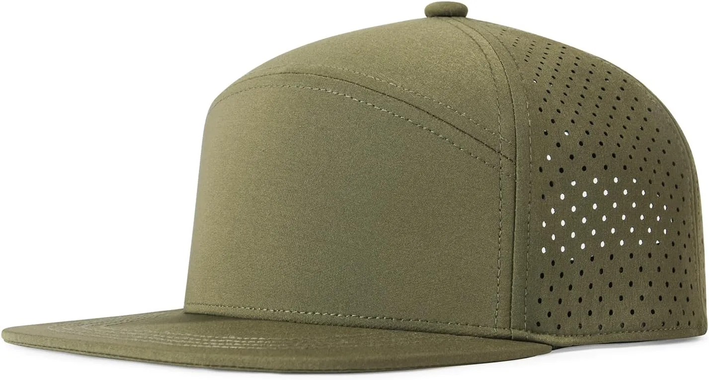 Men Flat Brim Adjustable Performance Hat Snapback Laser Perforated Baseball Cap