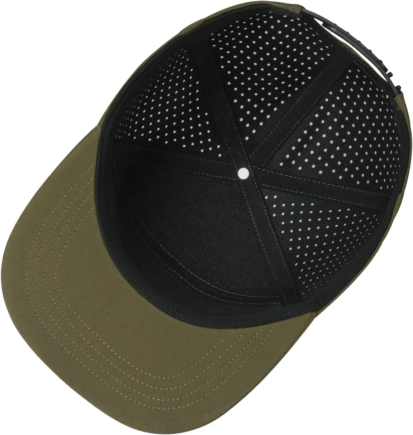 Men Flat Brim Adjustable Performance Hat Snapback Laser Perforated Baseball Cap