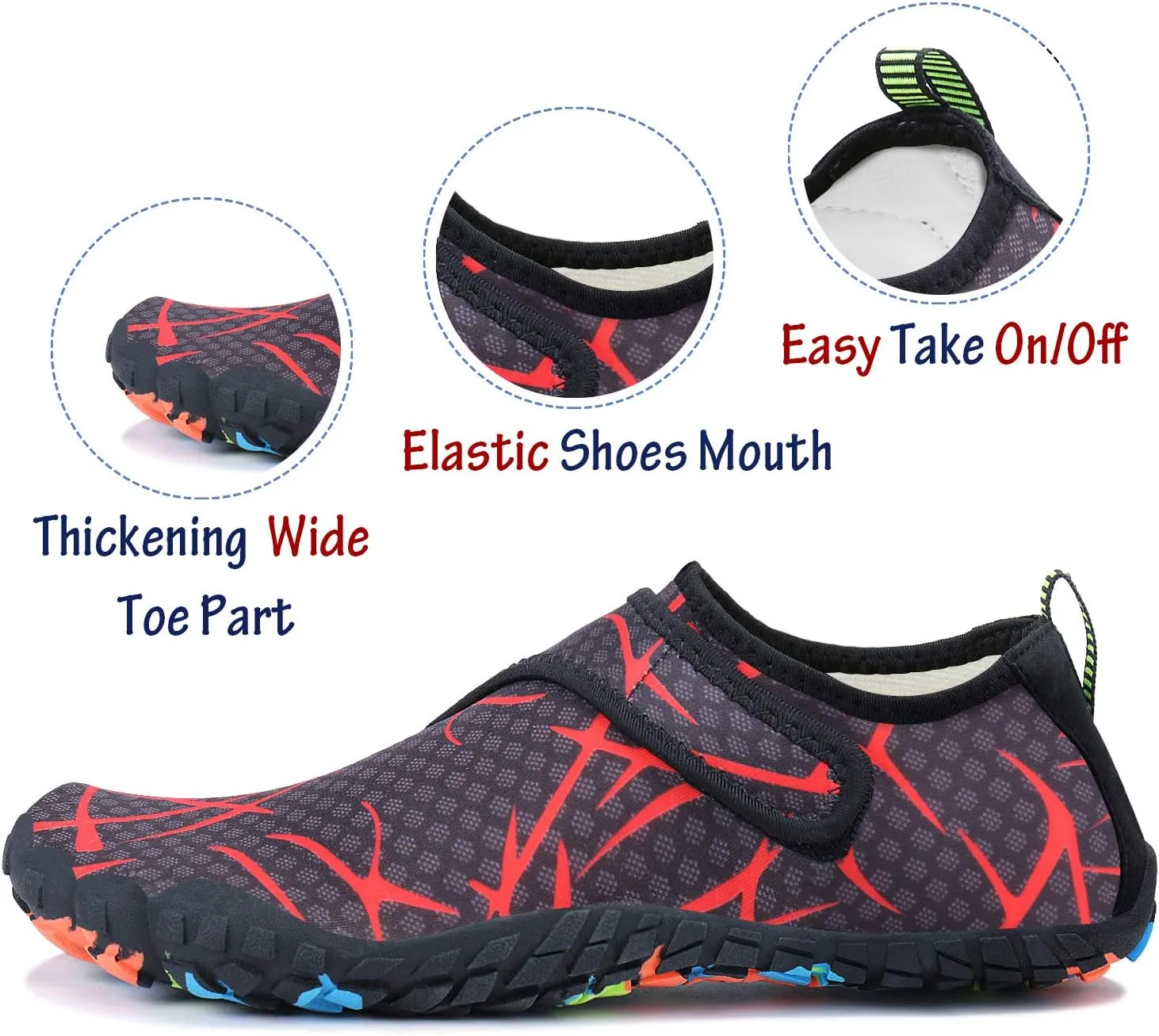 Men Women Water Sports Shoes Slip-on Quick Dry Aqua Swim Shoes for Pool Beach Surf Walking Water Park
