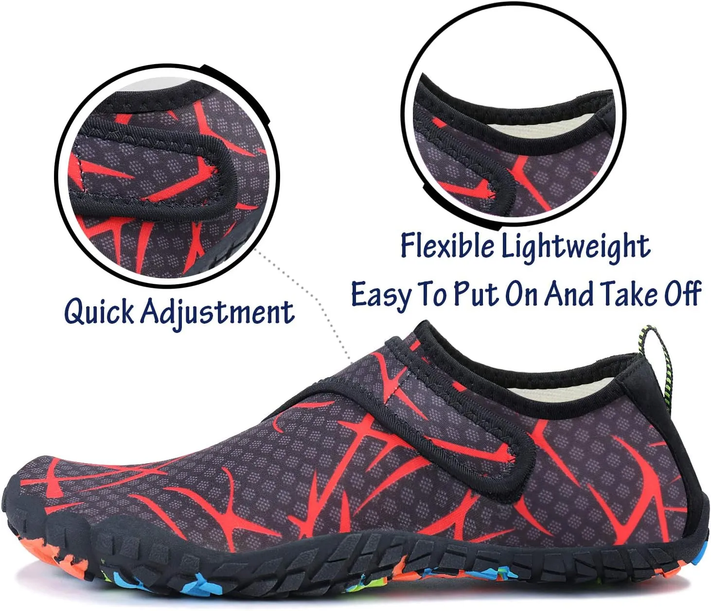 Men Women Water Sports Shoes Slip-on Quick Dry Aqua Swim Shoes for Pool Beach Surf Walking Water Park