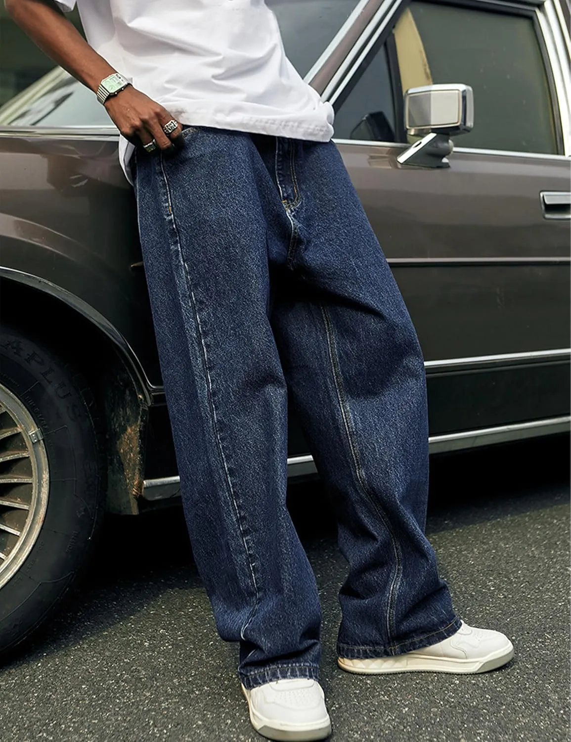 Men's Baggy Jeans Y2k Hip Hop Skater Jeans Vintage Dance Skateboard Pants Loose Fit Denim Jeans