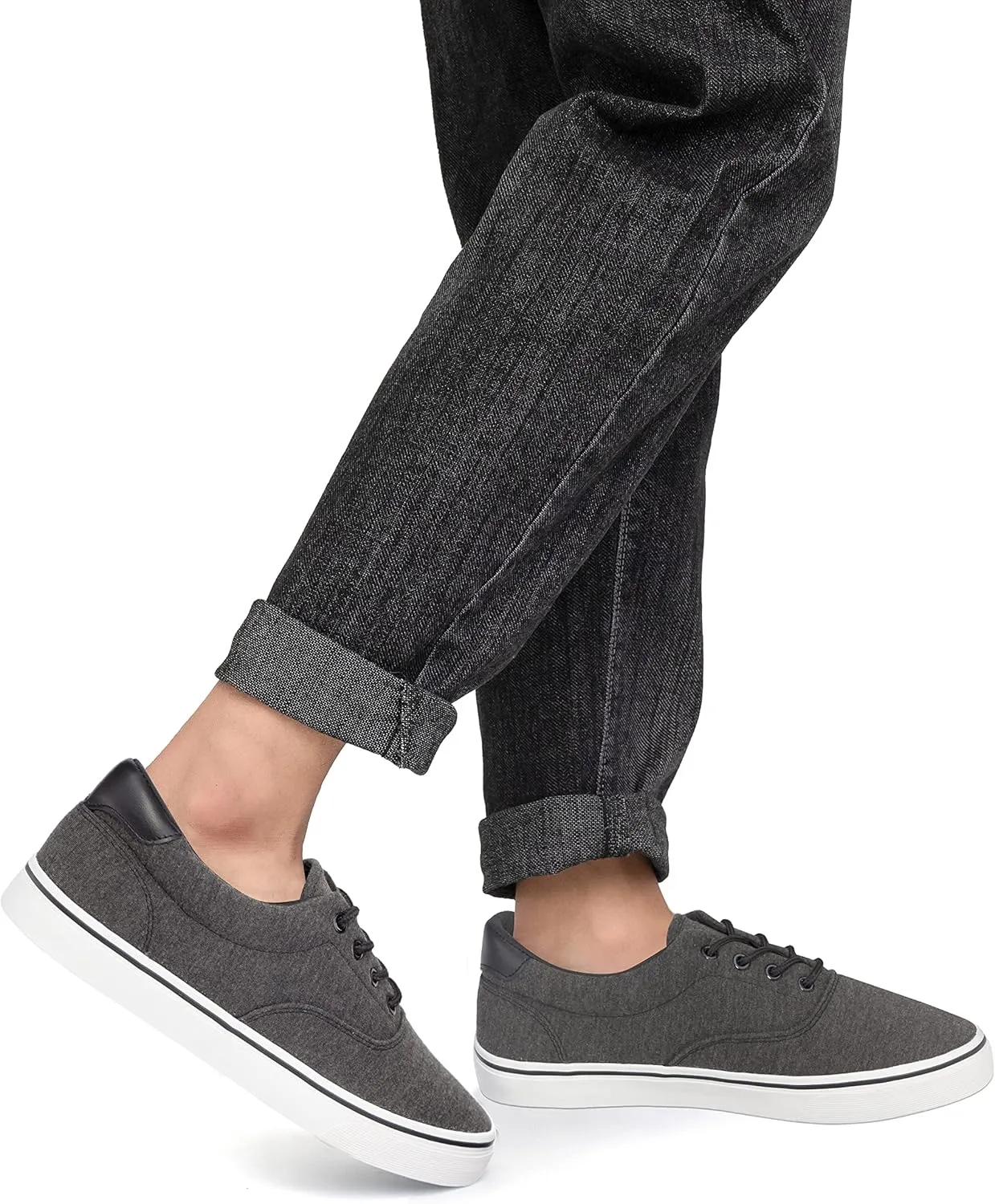 Men's Black Classic Low Top Shoes Canvas Fashion Sneaker with Soft Insole Causal Dress Shoes for Men Comfortable Walking Shoes
