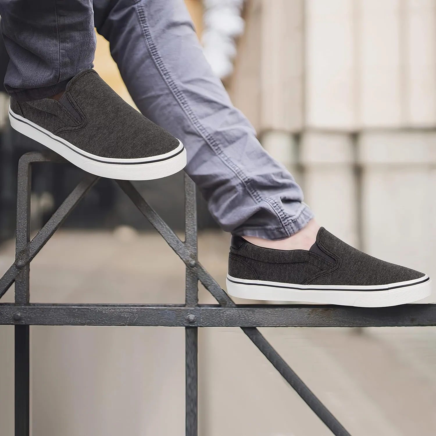 Men's Black Classic Low Top Shoes Canvas Fashion Sneaker with Soft Insole Causal Dress Shoes for Men Comfortable Walking Shoes