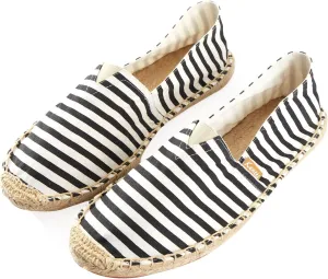 Men's Breathable Canvas Stripe Slip on Flat Espadrilles