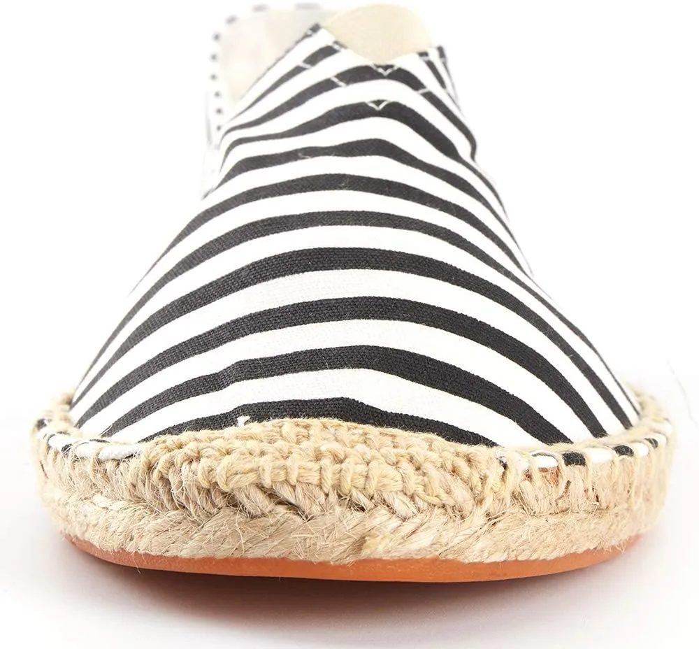 Men's Breathable Canvas Stripe Slip on Flat Espadrilles
