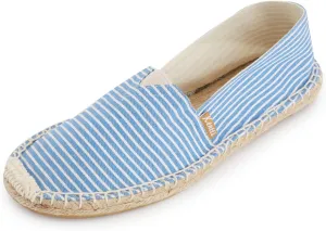 Men's Breathable Canvas Stripe Slip on Flat Espadrilles