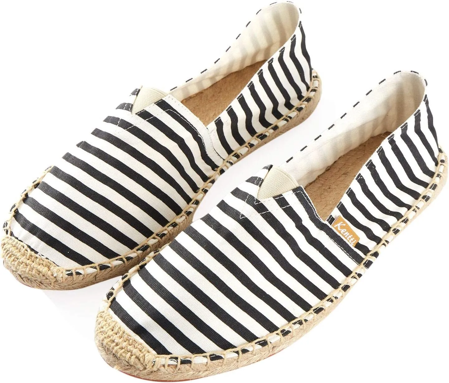 Men's Breathable Canvas Stripe Slip on Flat Espadrilles