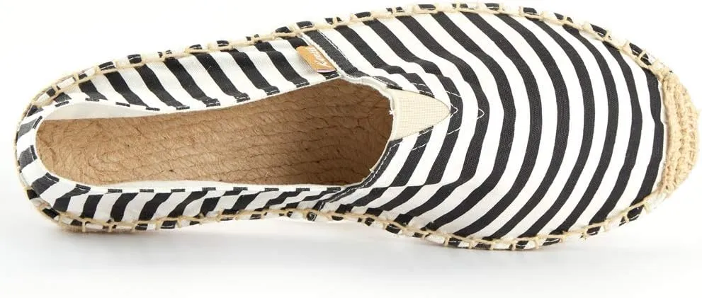 Men's Breathable Canvas Stripe Slip on Flat Espadrilles