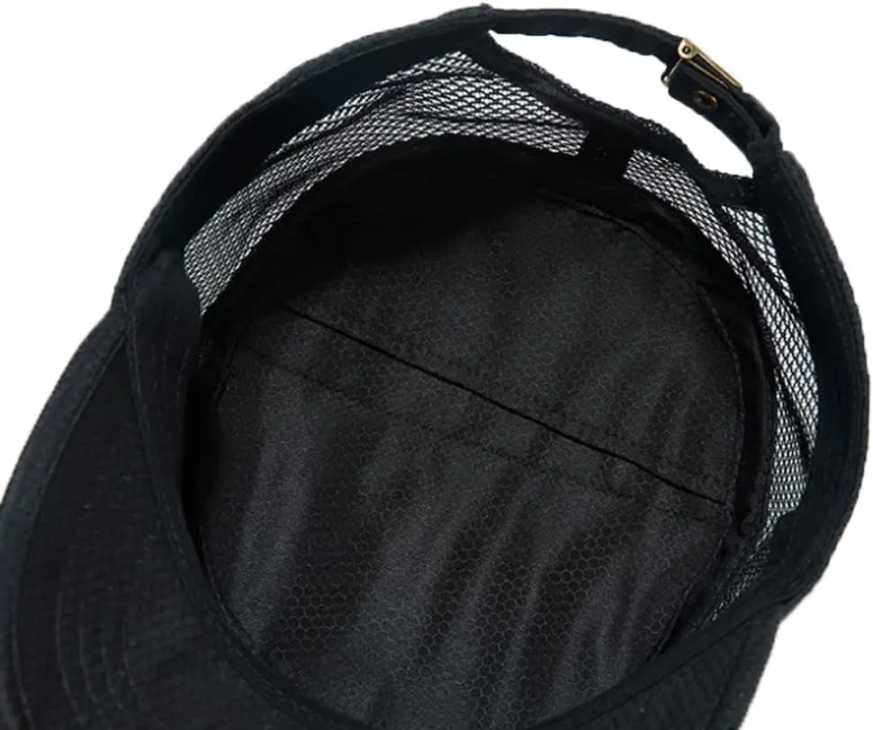 Men's Breathable Military Caps Cadet Army Caps Summer Flat Top Cap
