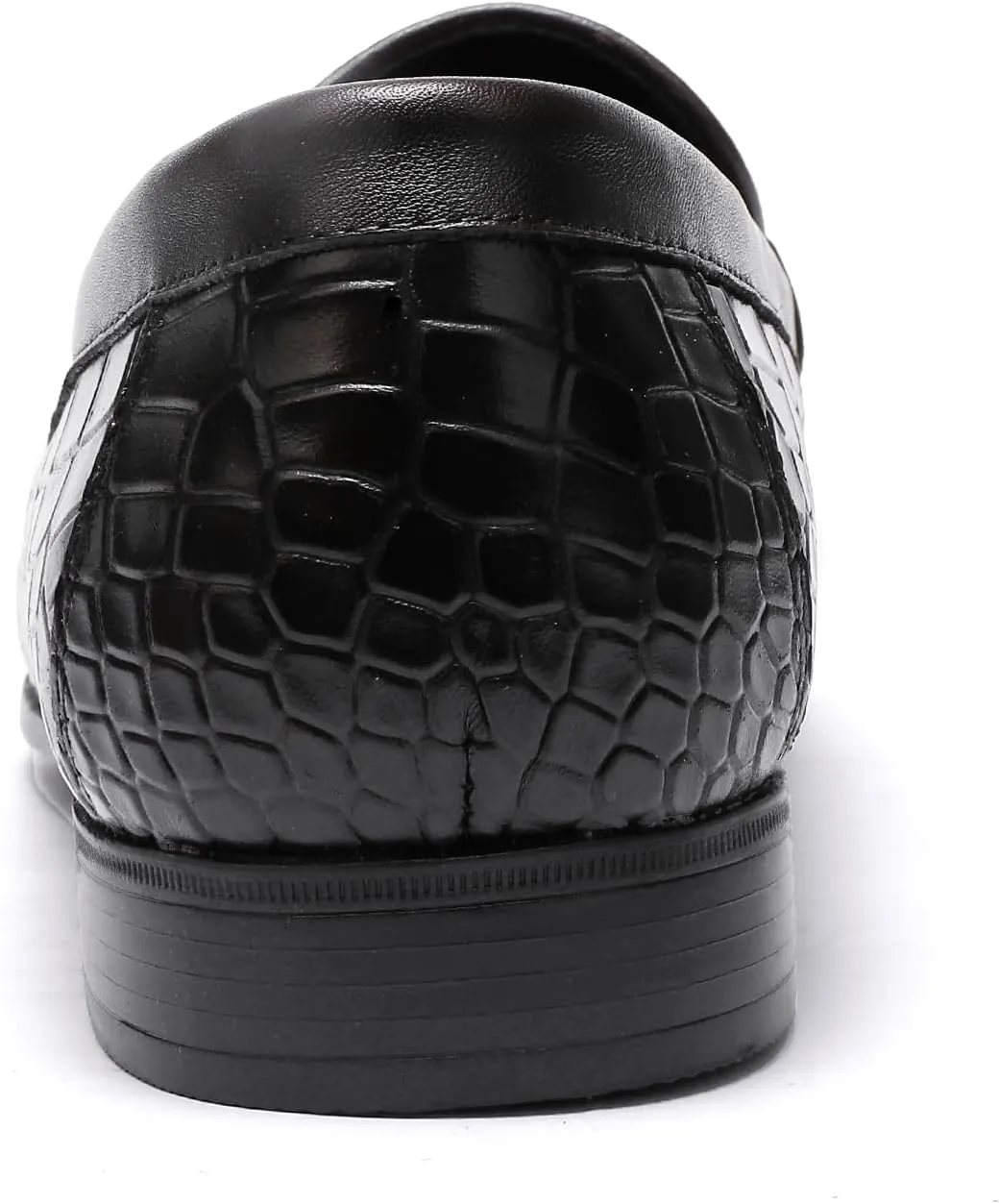 Men's Crocodile Pattern Leather Slip-on Loafers, Formal Dress Shoes for Men