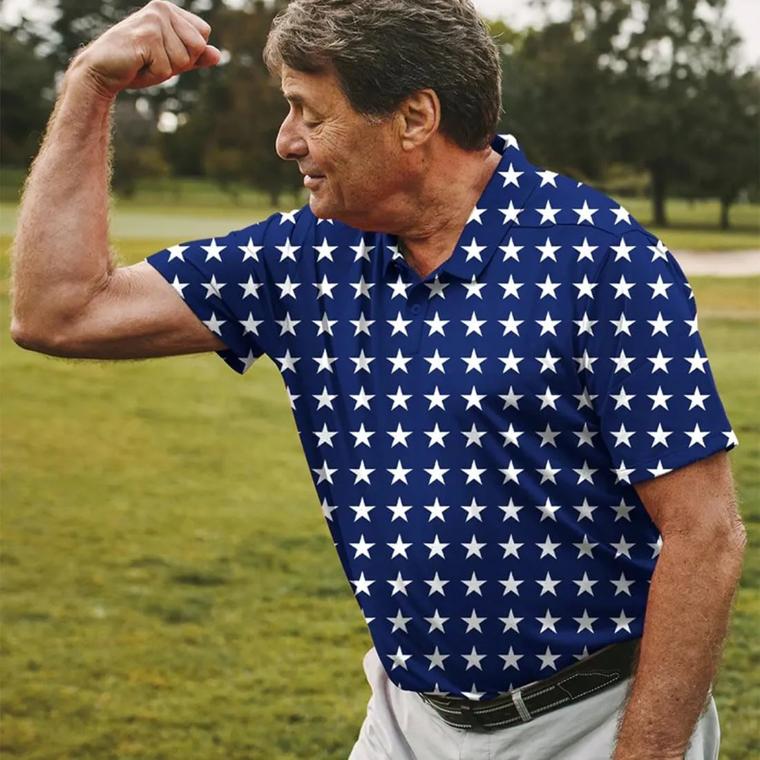 Mens Golf Shirt Print Polo Shirts for Men Performance Polo Quick-Dry