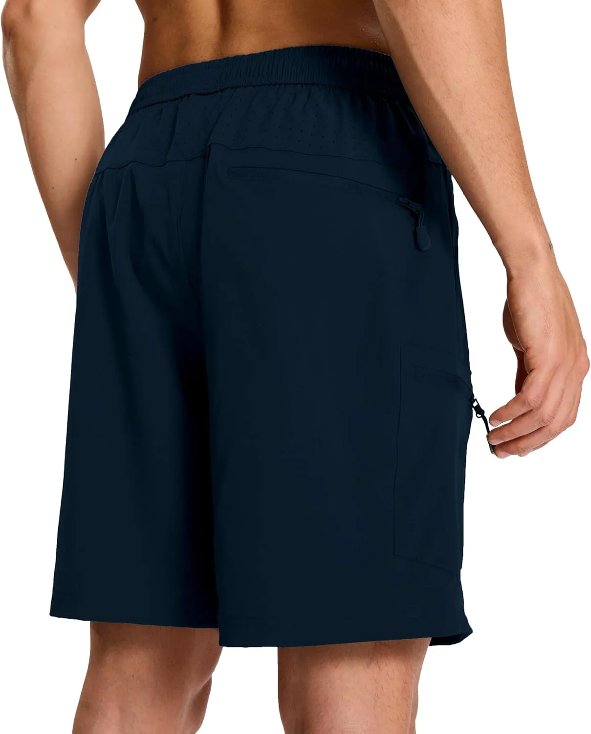 Mens Hybrid Shorts for Running Athletic Hiking Sports Workout Quick Dry Lightweight Breathable with 4 Zipper Pocket