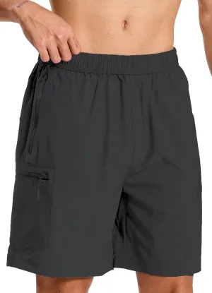 Mens Hybrid Shorts for Running Athletic Hiking Sports Workout Quick Dry Lightweight Breathable with 4 Zipper Pocket