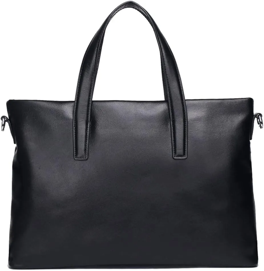 Men's Leather Business Briefcase Crossbody Bag Layer Cowhide Handbag Computer Bag