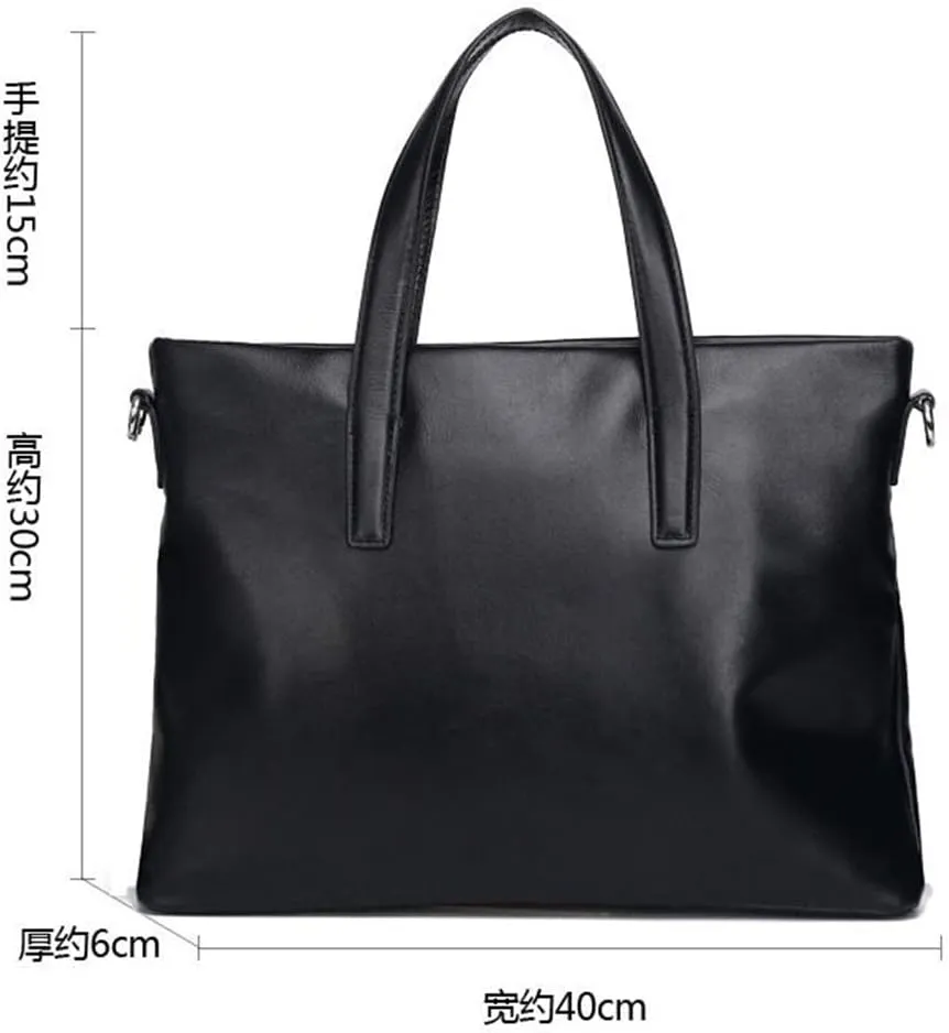 Men's Leather Business Briefcase Crossbody Bag Layer Cowhide Handbag Computer Bag