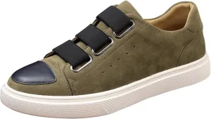 Mens Sneakers Casual Low Skate Shoes Light Weight Athletic Hook and Loop Walking Shoes Mnes Fashion Two Strap Flat Sneakers for Men