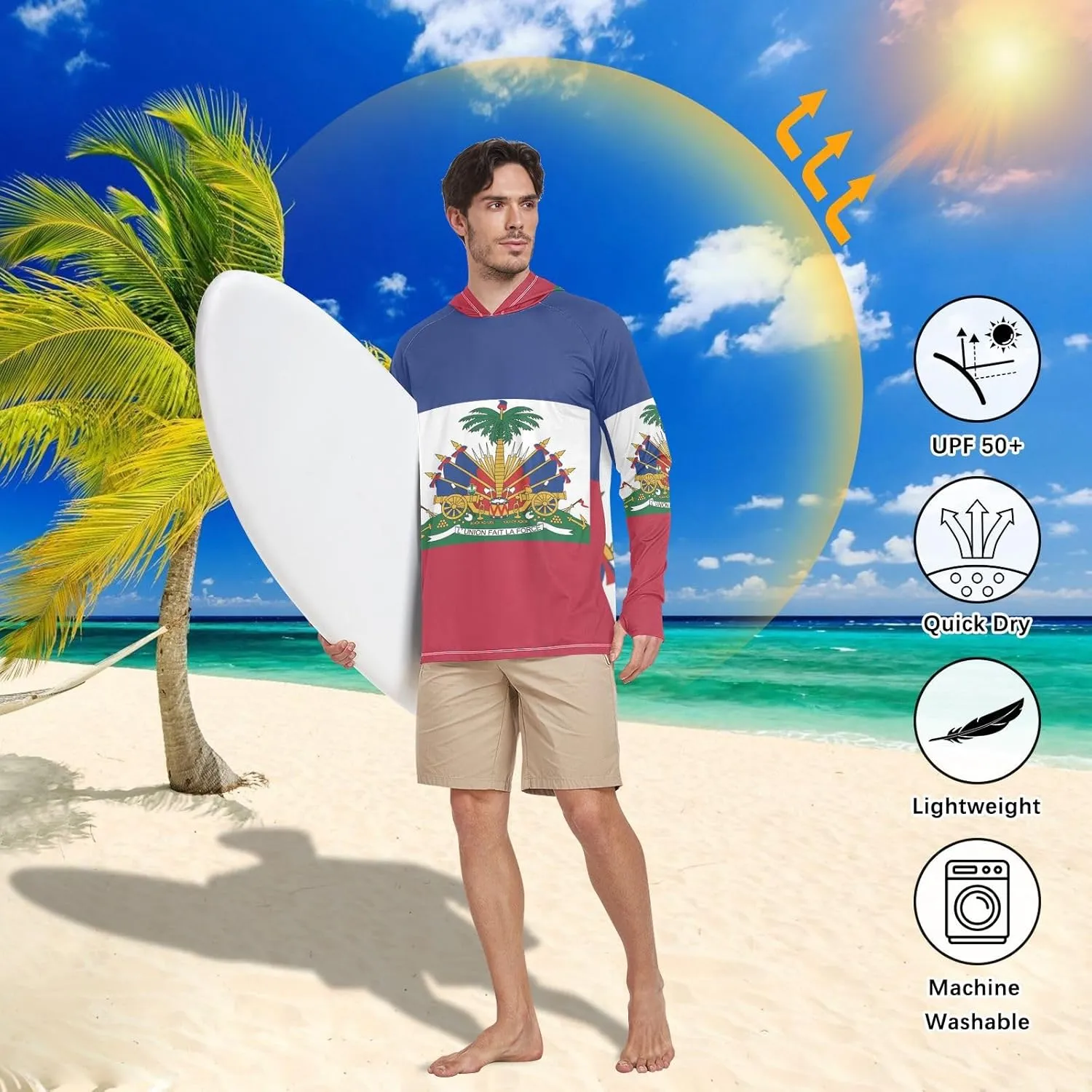 Men's Sun Shirts UPF 50  Sun Protection Hoodie SPF Jacket with Long Sleeves UV Protection Shirt Outdoor Hiking