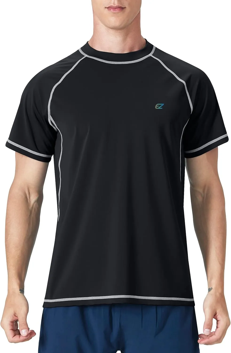 Men's Swim Shirts Rash Guard Short Sleeve UPF 50  UV Sun Protection SPF Shirt Quick Dry Swimming Fishing Water Beach T Shirts