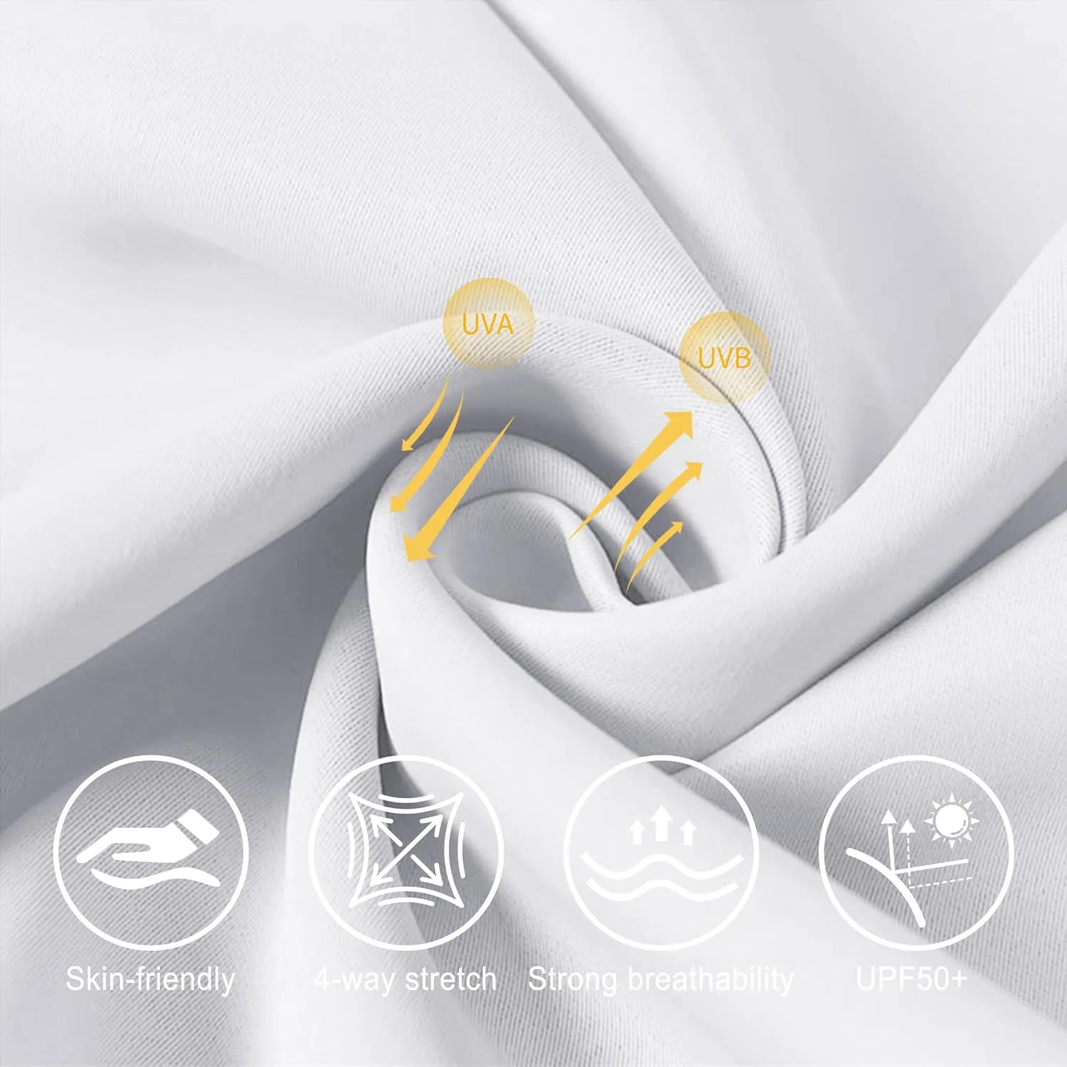 Men's UPF 50  Long Sleeve Loose-Fit Lightweight Sun Protection Fishing Hiking Running UV Shirt Rash Guard
