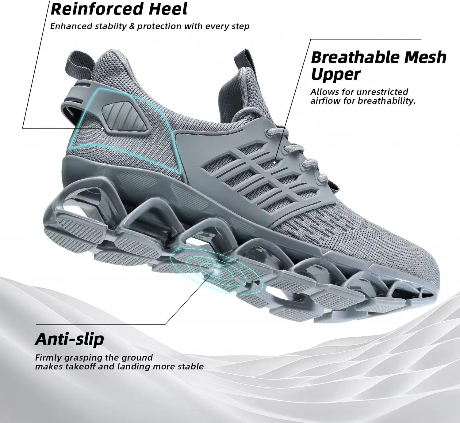 Mens Walking Shoes Slip on Blade Tennis Casual Fashion Trail Running Sneakers Comfort Non Slip Work Sport Athletic Trainers