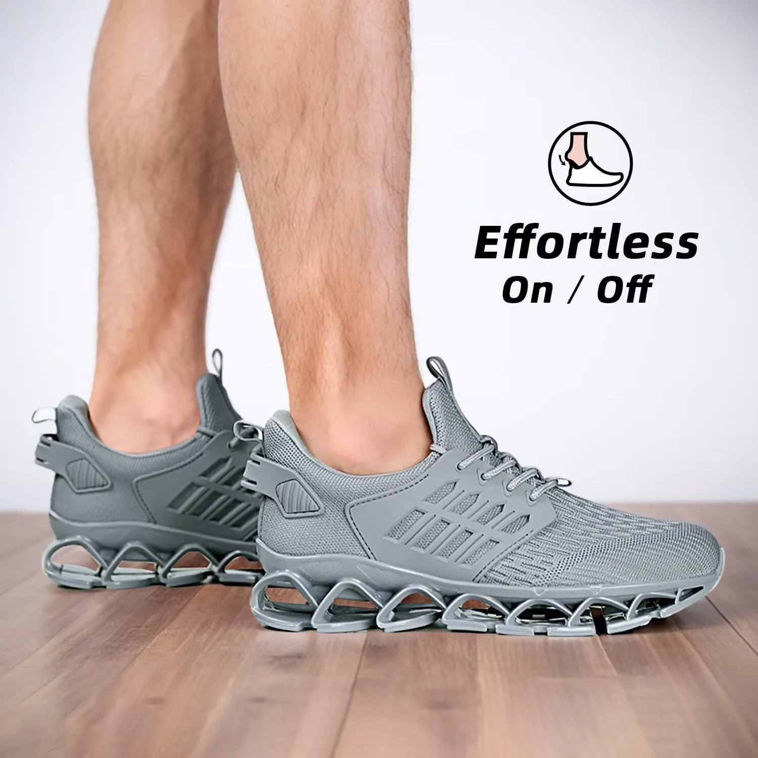 Mens Walking Shoes Slip on Blade Tennis Casual Fashion Trail Running Sneakers Comfort Non Slip Work Sport Athletic Trainers