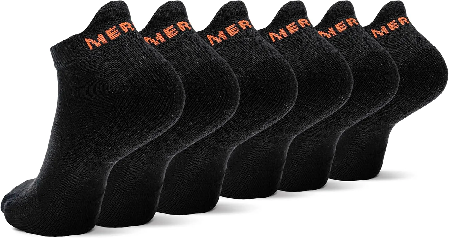 Merrell Men's and Women's Cushioned Cotton Socks-3 Pair Pack-Unisex Breathable Mesh Comfort Zones