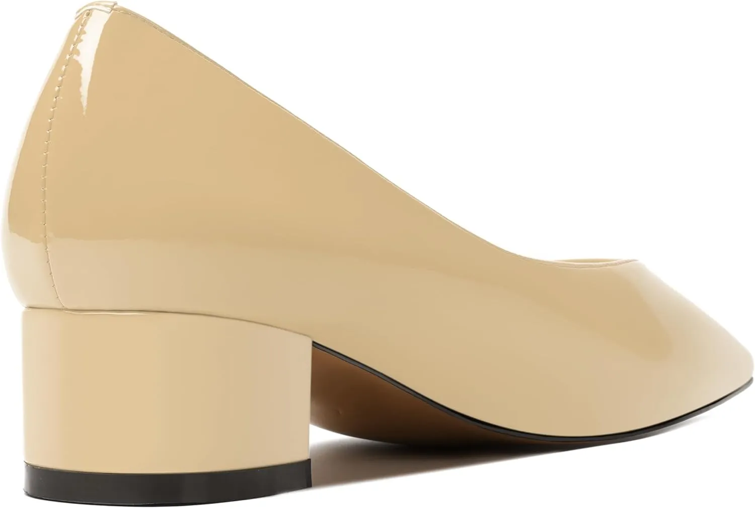 MERRORI Women's Low Heel 1.5 Inch Party Slip On Square Toe Chunky Casual Patent Fashion Pumps Shoes