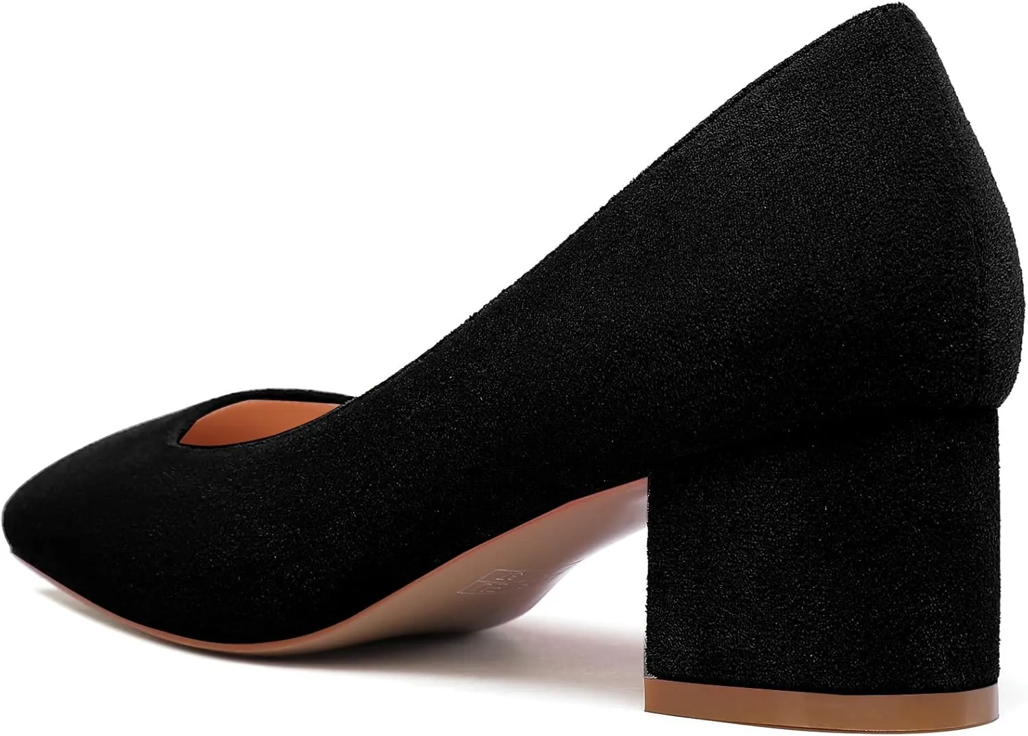 Mettesally Women's Block Heel Pumps Square Toe Middle Heels Comfort Walking Party Club Elegant Dress Shoes