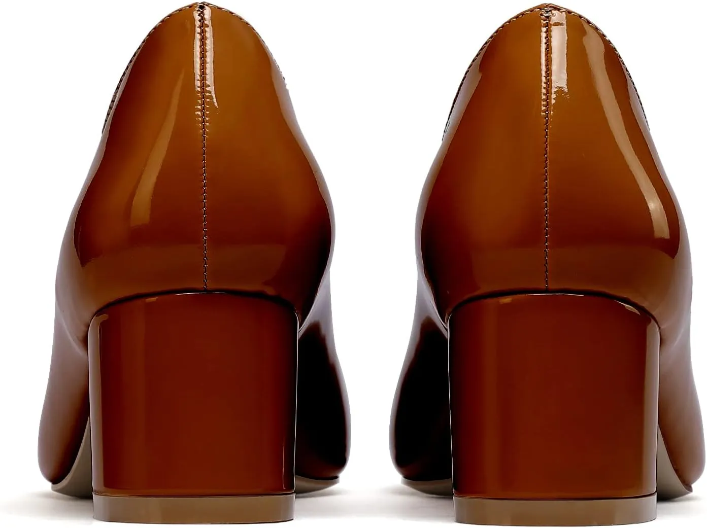 Mettesally Women's Block Heel Pumps Square Toe Middle Heels Comfort Walking Party Club Elegant Dress Shoes