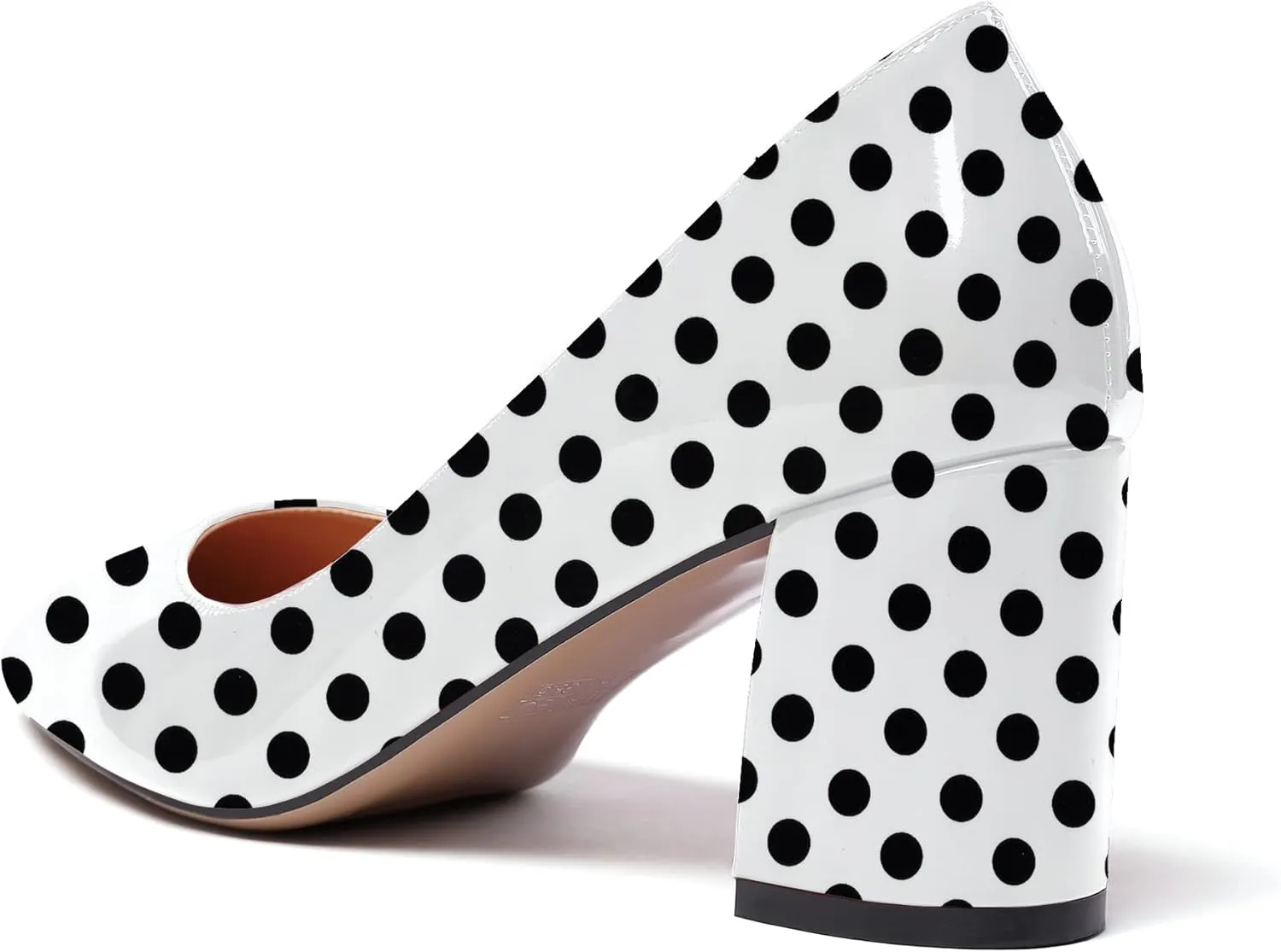 Mettesally Women's Block Heels Pointed Toe Middle Heel Pumps Comfort Walking Party Club Elegant Dress Shoes