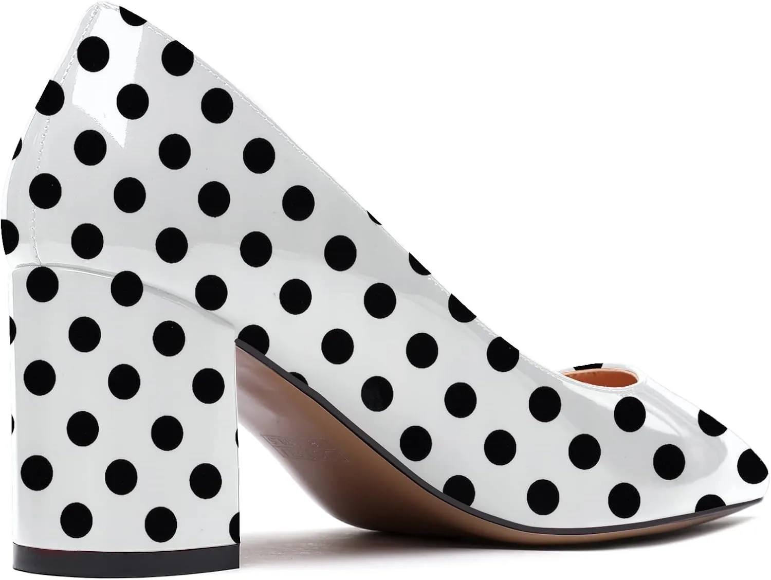 Mettesally Women's Block Heels Pointed Toe Middle Heel Pumps Comfort Walking Party Club Elegant Dress Shoes
