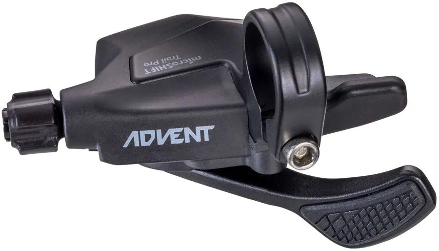 microSHIFT ADVENT Trail Trigger Pro Right Shifter - 1 x 9 Speed, Silicone Thumb Pad, ADVENT Compatible Only, Black