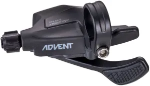 microSHIFT ADVENT Trail Trigger Pro Right Shifter - 1 x 9 Speed, Silicone Thumb Pad, ADVENT Compatible Only, Black