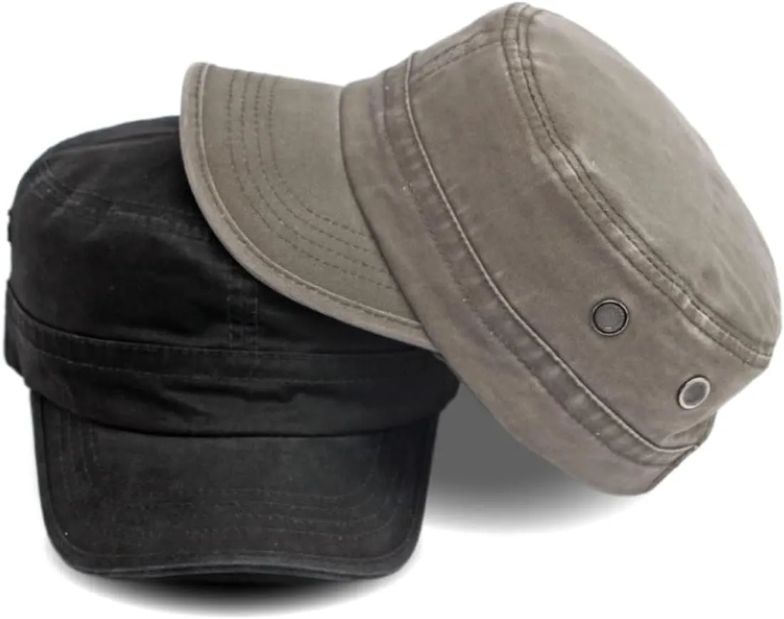 Military Army Cadet Hat Men Women Unisex Flat Top Baseball Cap Adjustable Daily Sports Camping Hiking Hat