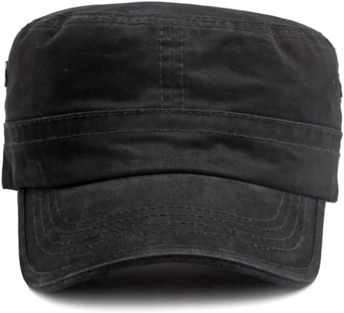 Military Army Cadet Hat Men Women Unisex Flat Top Baseball Cap Adjustable Daily Sports Camping Hiking Hat