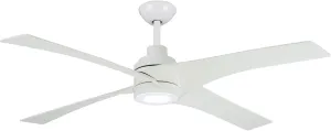 MINKA-AIRE F543L-WHF Swept 56 Inch Ceiling Fan with Integrated 20W LED Dimmable Light in Flat White Finish