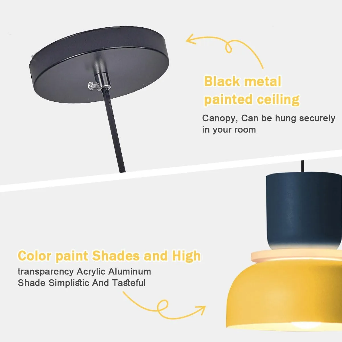 Modern Industrial Pendant Light Macaron Color Barn Style Mid Century Hanging Light Fixture with Aluminum Shade Chandelier Nordic Colorful Ceiling Pendant Lights for Dining Room Kitchen